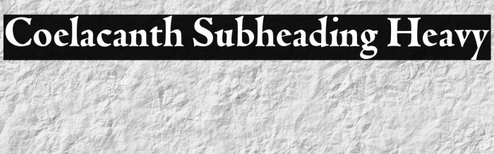 Coelacanth Subheading Heavy Example 2
