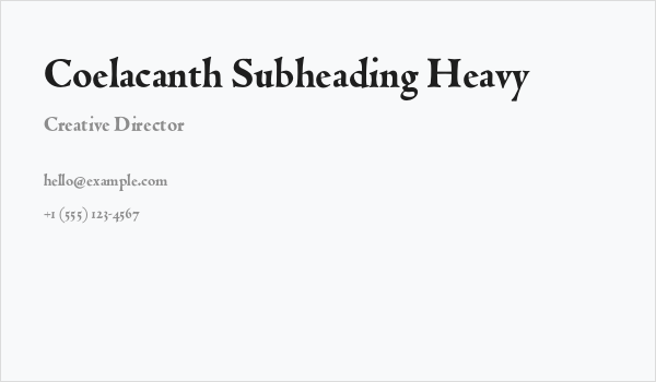 Coelacanth Subheading Heavy Business Card