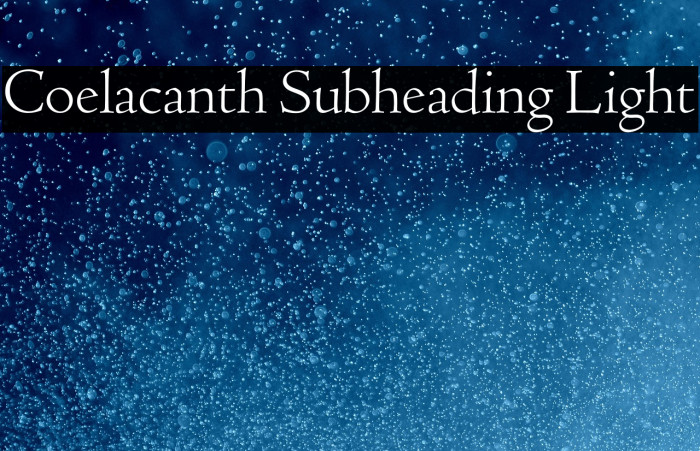Coelacanth Subheading Light Example 2