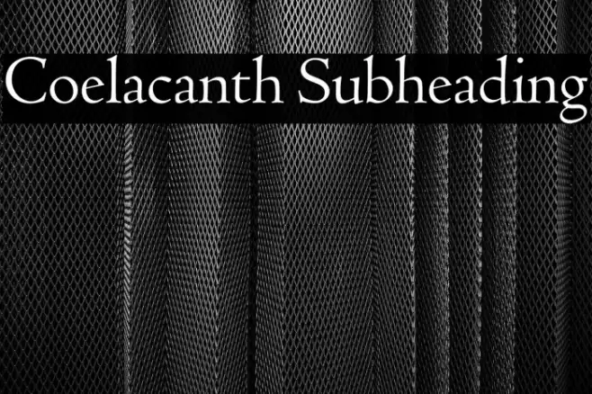 Coelacanth Subheading Font examples