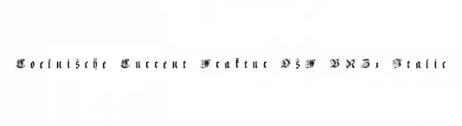 Coelnische Current Fraktur OsF UNZ1 Italic  Fuentes Gratis Descargar