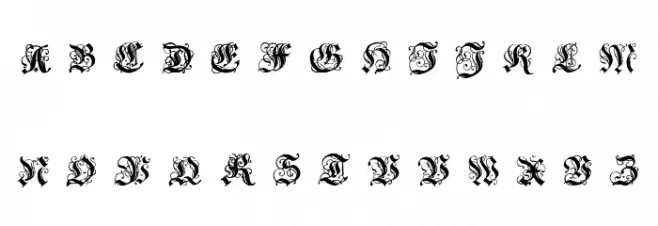 Coelnische Current Fraktur OsF UNZ1 Italic Fonte MAIÚSCULAS