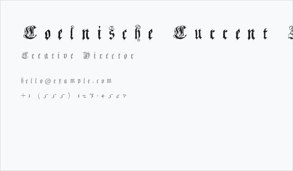 Coelnische Current Fraktur OsF UNZ1 Italic Business Card