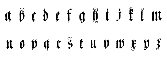 Coelnische Current Fraktur OsF UNZ1 Italic Font LOWERCASE