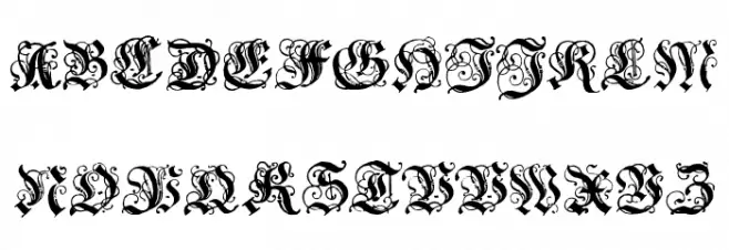 Coelnische Current Fraktur OsF UNZ1 Fonte MAIÚSCULAS