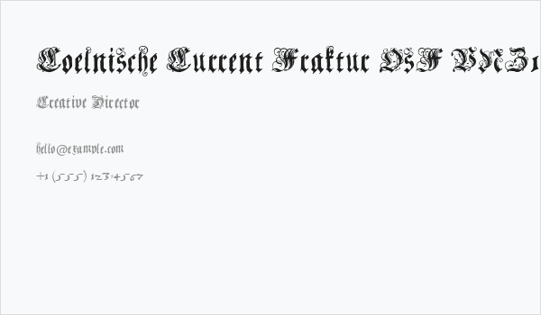 Coelnische Current Fraktur OsF UNZ1 Business Card