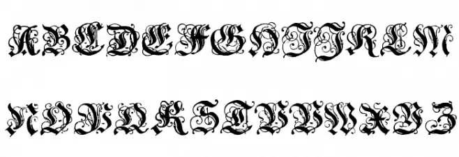 Coelnische Current Fraktur Шрифта ВЕРХНИЙ