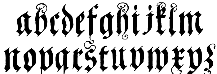 CoelnischeCurrentFraktur Font LOWERCASE