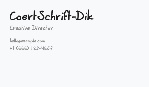 CoertSchrift-Dik Business Card