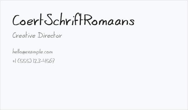 CoertSchriftRomaans Business Card