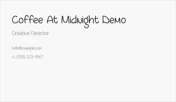 Coffee At Midnight Demo Business Card