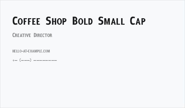 Coffee Shop Bold Small Cap Business Card