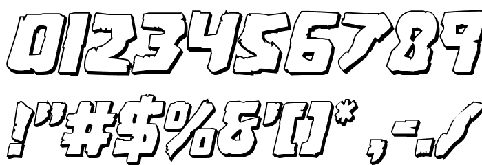 Coffin Stone 3D Italic Font OTHER CHARS