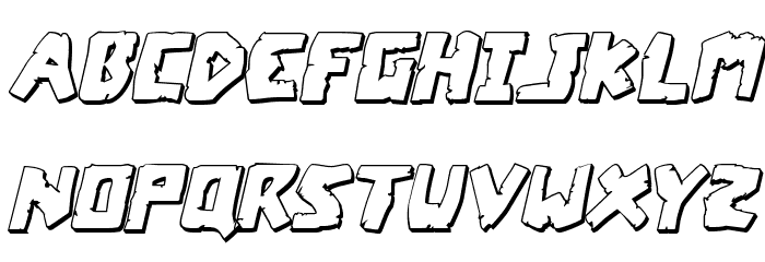 Coffin Stone 3D Italic Font LOWERCASE