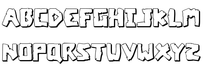 Coffin Stone 3D Font LOWERCASE