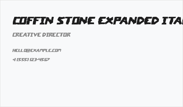 Coffin Stone Expanded Italic Business Card