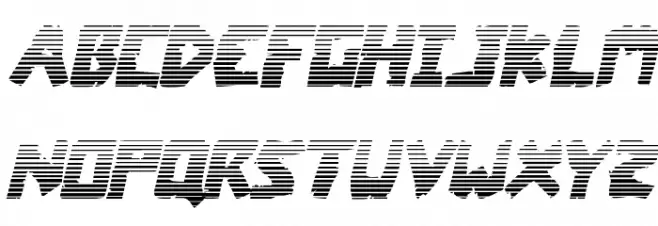 Coffin Stone Gradient Italic Caratteri MAIUSCOLE