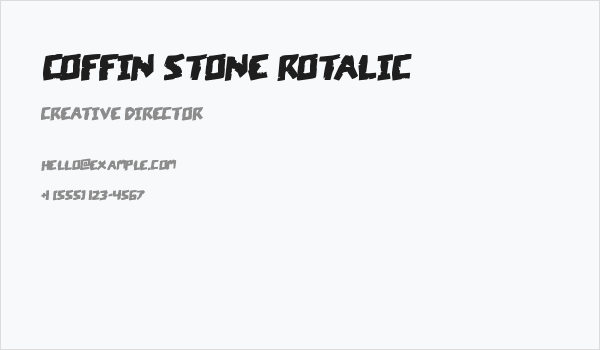 Coffin Stone Rotalic Business Card