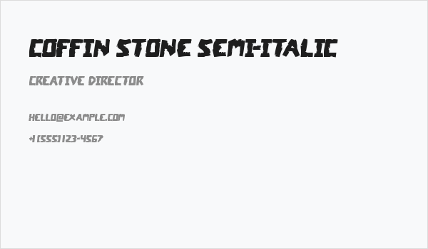 Coffin Stone Semi-Italic Business Card