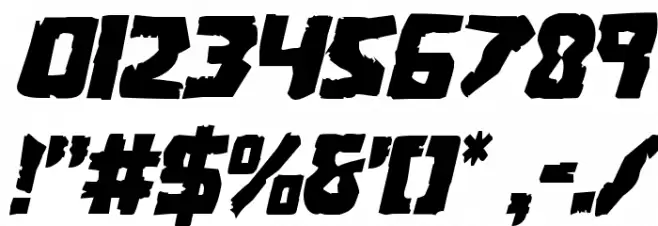 Coffin Stone Staggered Italic Font OTHER CHARS