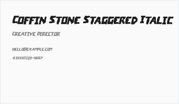Coffin Stone Staggered Italic Business Card
