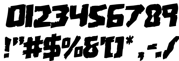 Coffin Stone Staggered Rotalic Font OTHER CHARS