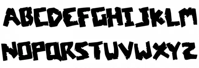 Coffin Stone Staggered Rotated 字体 大写