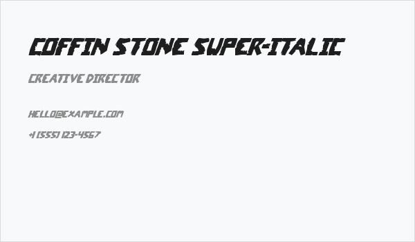 Coffin Stone Super-Italic Business Card