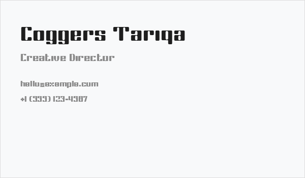 Coggers Tariqa Business Card