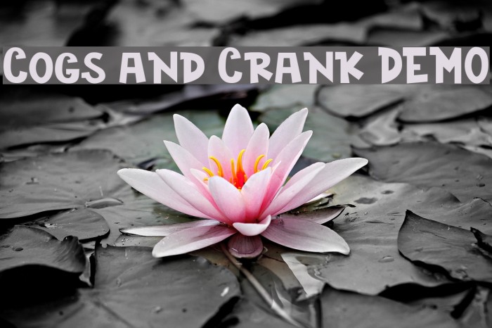 Cogs and Crank DEMO Font examples