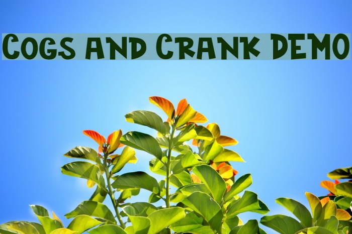 Cogs and Crank DEMO Font examples
