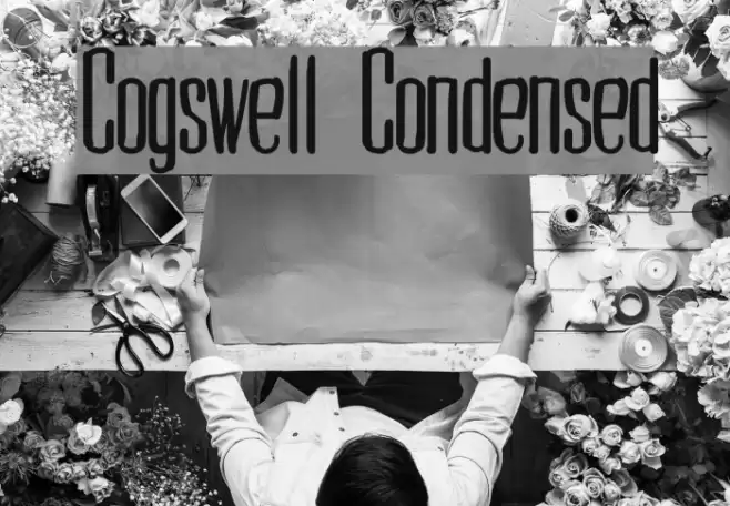 Cogswell Condensed Шрифта examples
