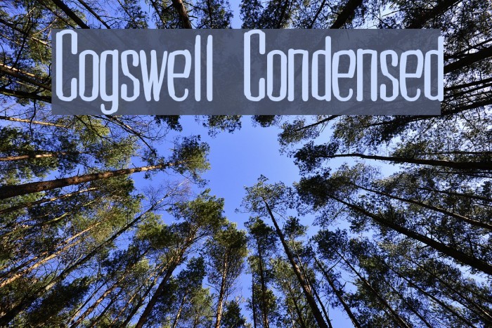 Cogswell Condensed Шрифта examples