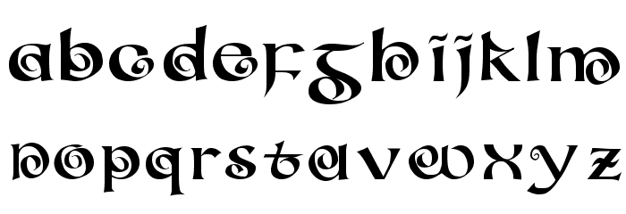 CoiledUncial Font LOWERCASE
