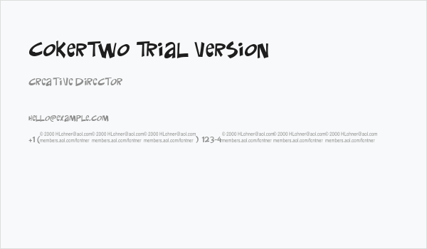 CokerTwo Trial Version Business Card