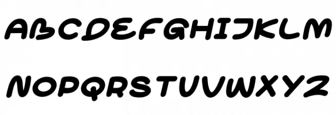 Cokobar Italic फ़ॉन्ट अपरकेस