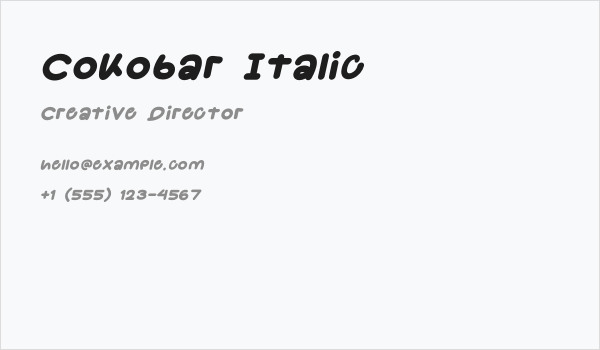 Cokobar Italic Business Card