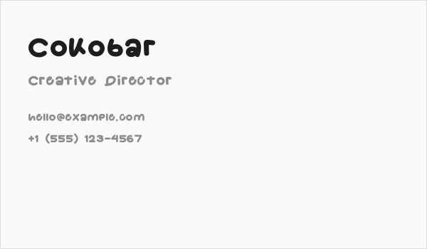 Cokobar Business Card