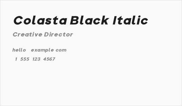 Colasta Black Italic Business Card