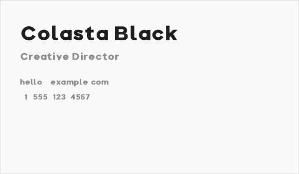 Colasta Black Business Card