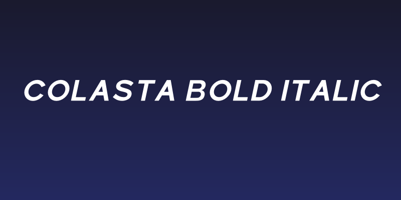 Colasta Bold Italic Social Header