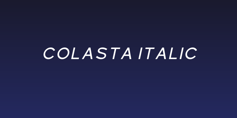 Colasta Italic Social Header