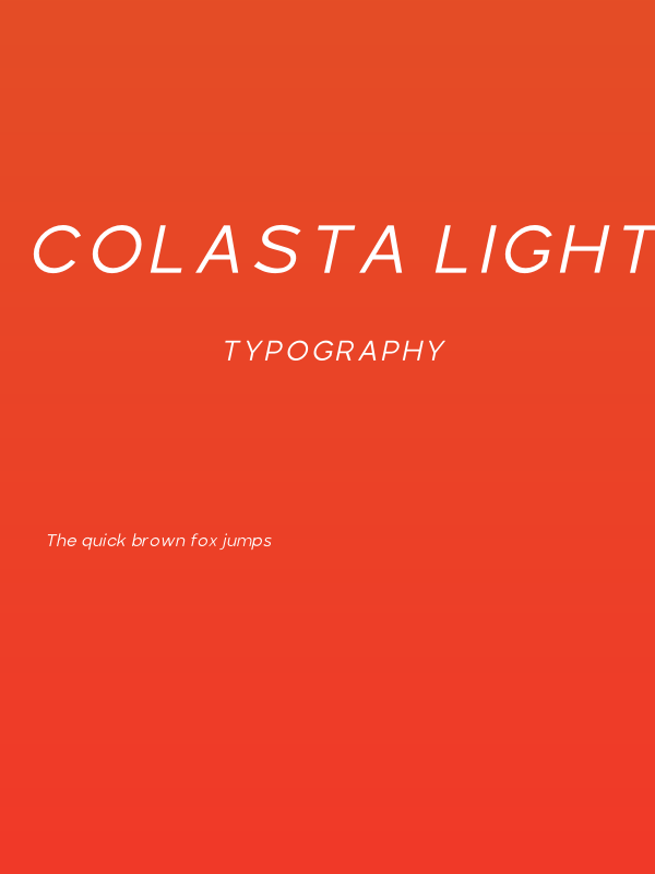 Colasta Light Italic Poster