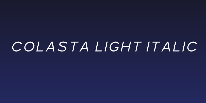 Colasta Light Italic Social Header