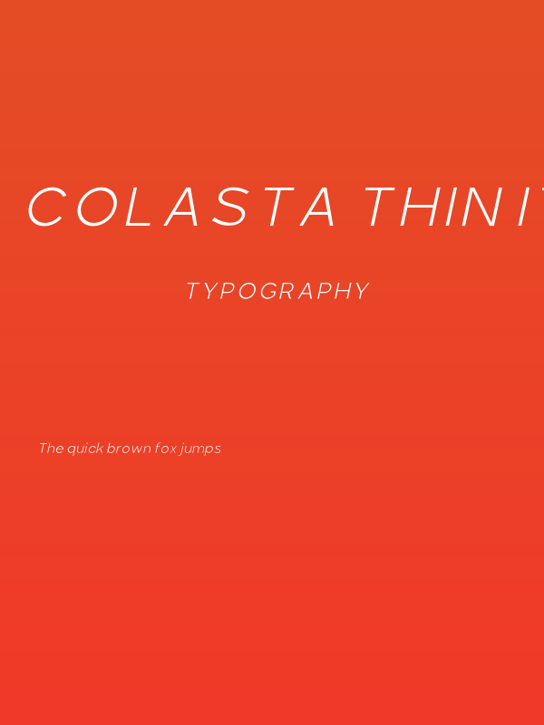 Colasta Thin Italic Poster