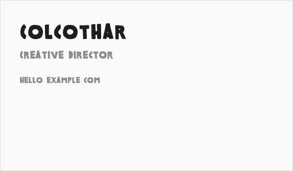 Colcothar Business Card