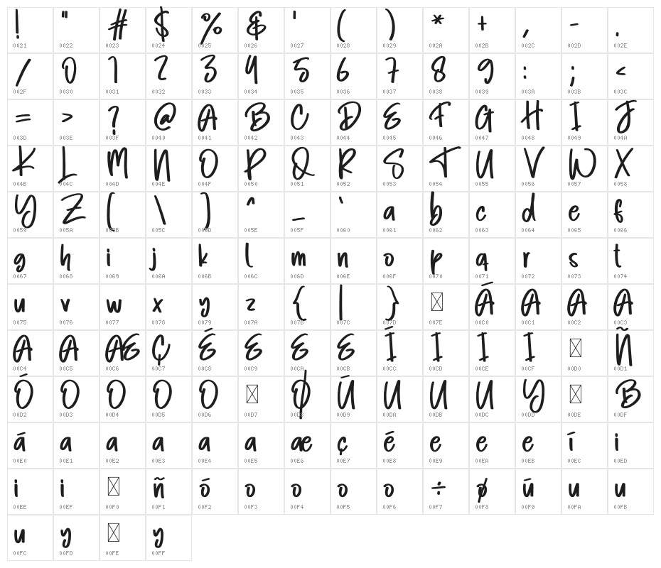 Cold Night Character Map