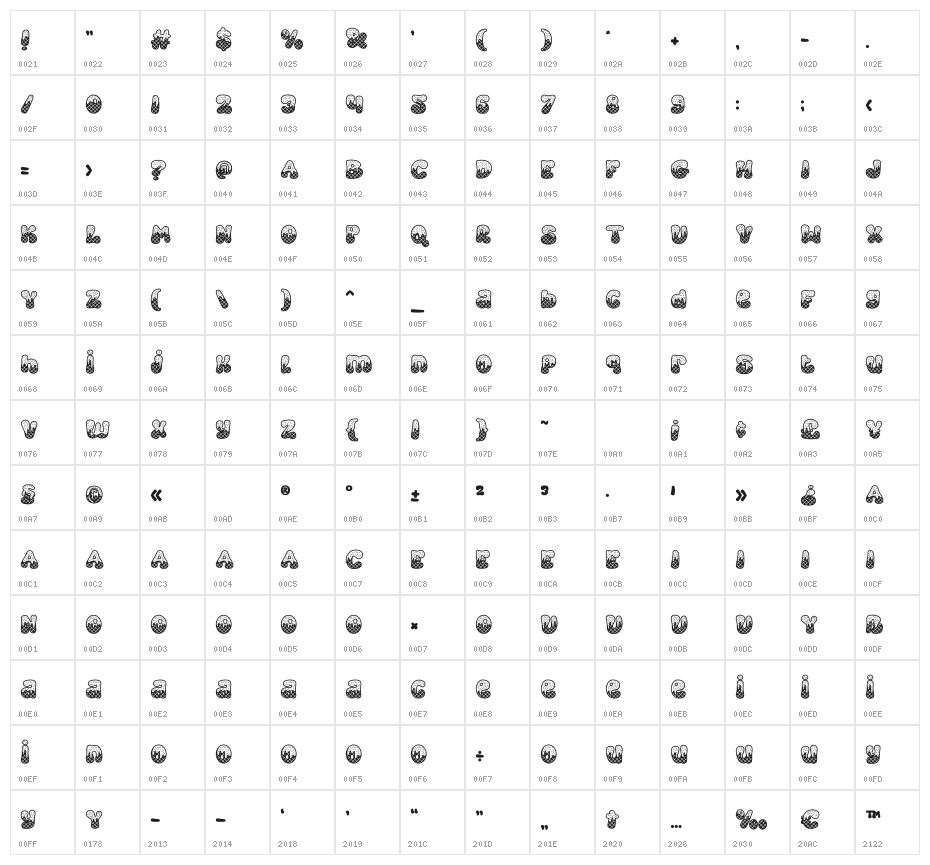 Cold Snowflake One Character Map
