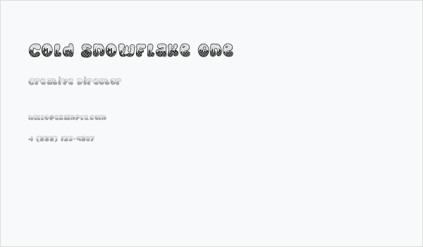 Cold Snowflake One Business Card