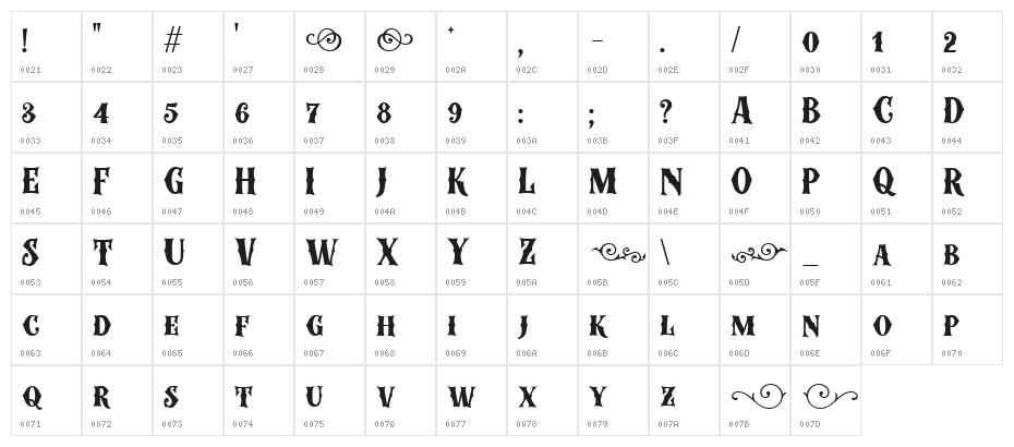 Colder Weather Regular Character Map